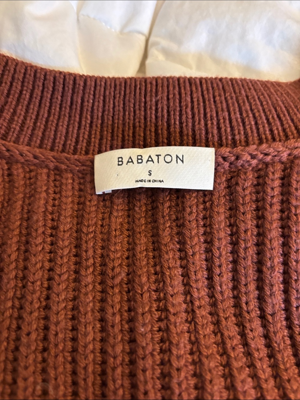 Babaton 100% Merino Wool Oversized Rusty Brown Size Small - Picture 6 of 11
